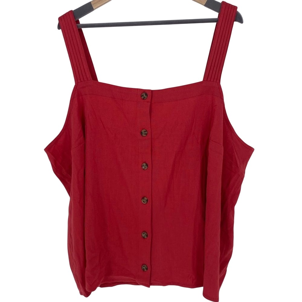 Market & Spruce Wide‎ Pleated Strap Button Down Chrysanthemum Camisole 2X NWT